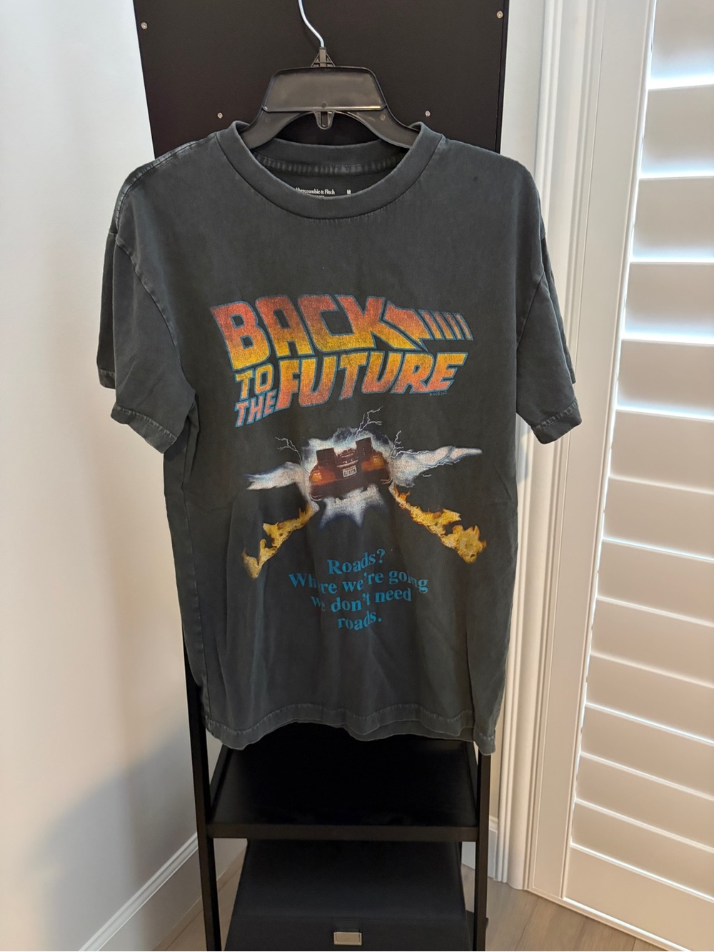 Abercrombie & Fitch Back to the Future Graphic Tee - Black Unisex Size Medium